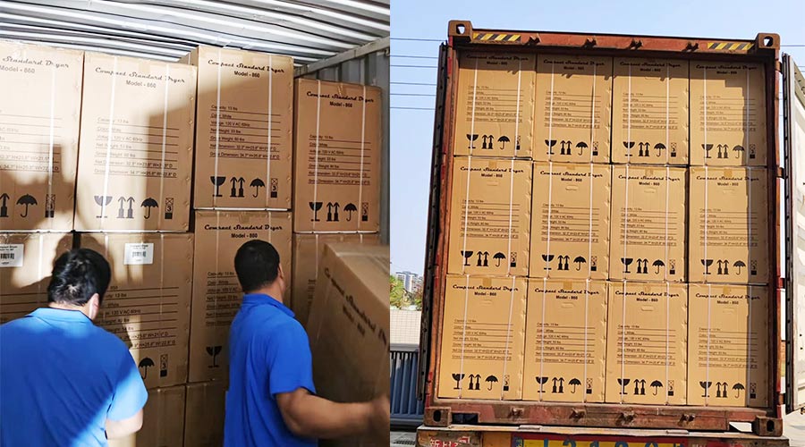 客戶(hù)Equator滾筒衣服烘干機快速裝柜完畢  蓄勢待發(fā)！